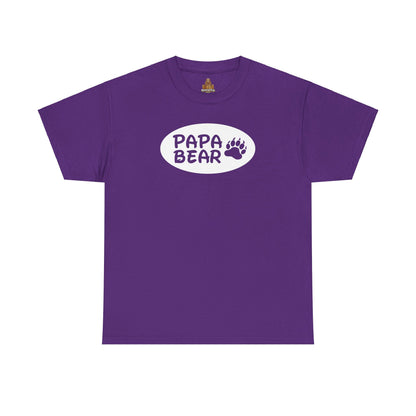 Papa Bear with Claw Print - Unisex Heavy Cotton Tee