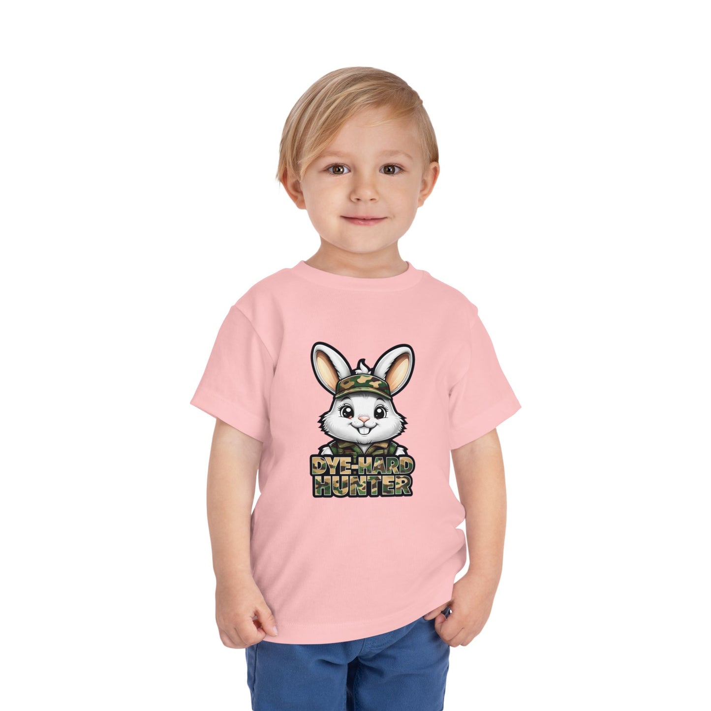 Dye-Hard Hunter Toddler Tee - Fun Camo Bunny Shirt for Kids