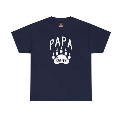 Papa Bear with Claw Print - Unisex Heavy Cotton Tee