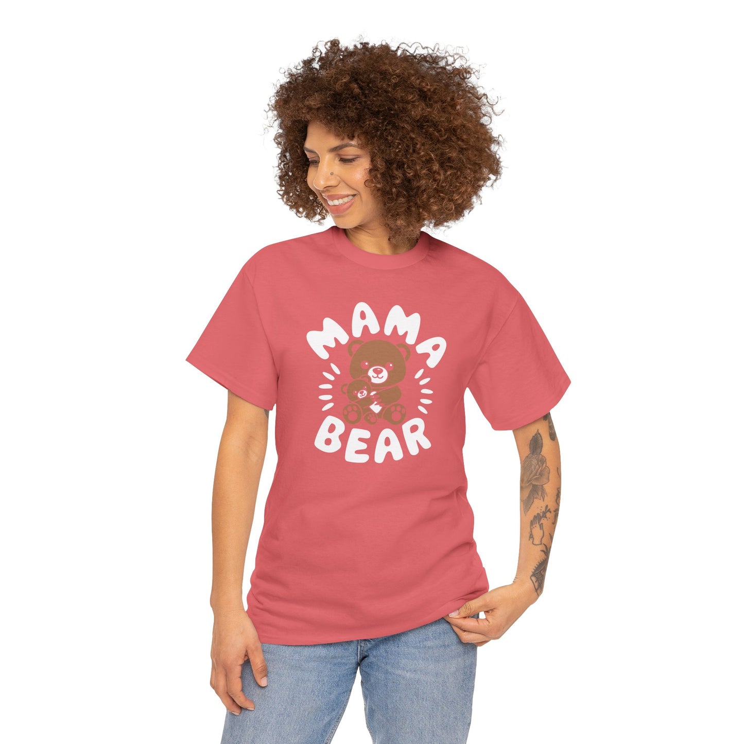 Mama Bear with a Cute Teddy Bear - T-Shirt, Mom Gift, Mother's Day Shirt, Family Apparel, Cute Tee