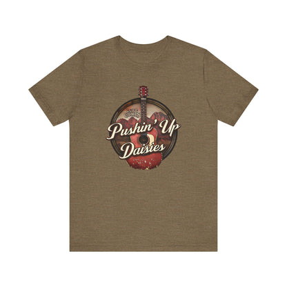 Pushin' Up Daisies Graphic T-Shirt, Gift for Musicians, Unisex Casual Wear, Music Lover's Apparel, Concerts