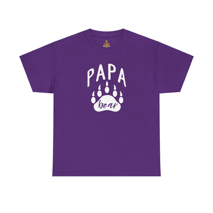 Papa Bear with Claw Print - Unisex Heavy Cotton Tee