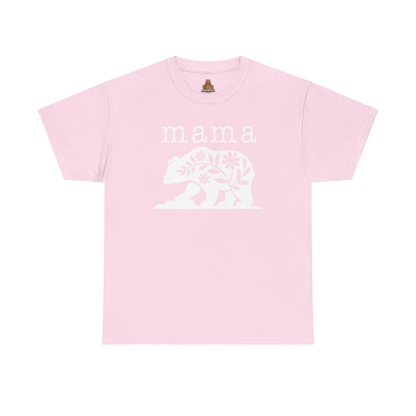 Floral Mama Bear Design - Unisex Heavy Cotton Tee