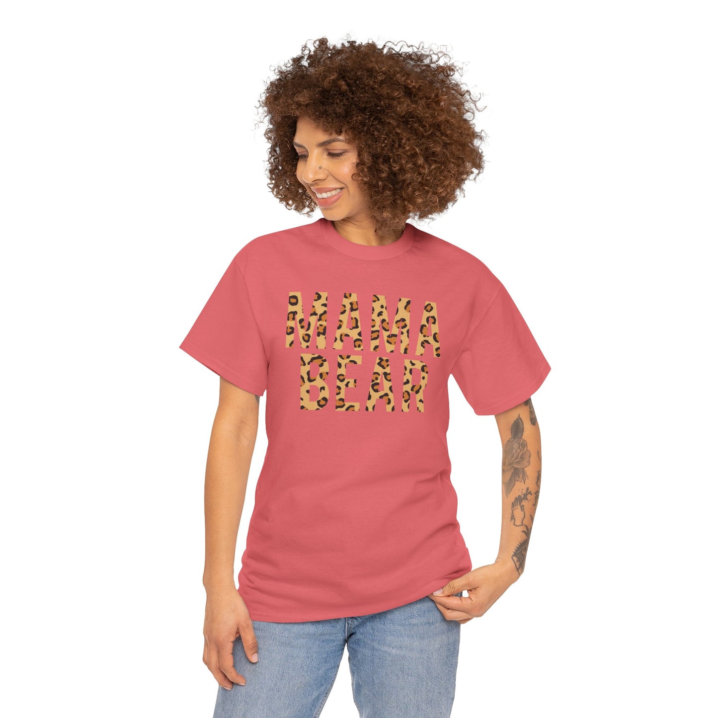 Animal Print Mama Bear T-Shirt, Bear Print Tee, Family Bear Shirt, Cute Animal Graphic Tee, Mother's Day Gift