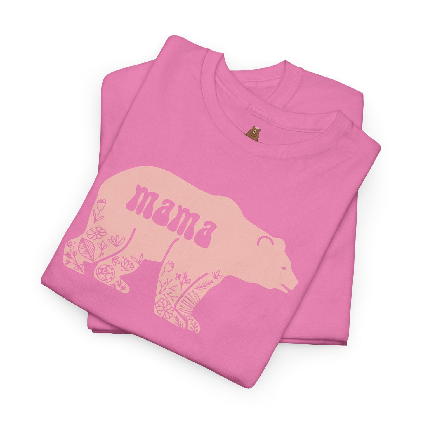 Floral Mama Bear Tee, Family Bear Shirt, Mother&#039;s Day Gift, Nature Lover T-Shirt, Unisex Cotton Tee, Bear Cub Shirt