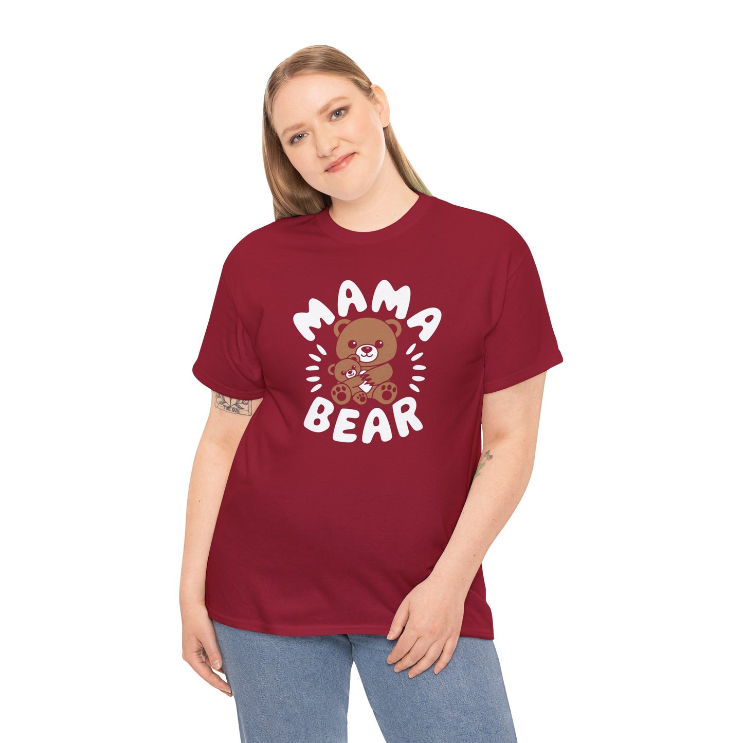 Mama Bear with a Cute Teddy Bear - T-Shirt, Mom Gift, Mother's Day Shirt, Family Apparel, Cute Tee