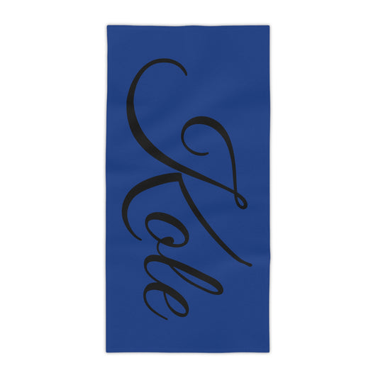 Kole Dark Blue Beach Towel with Elegant Name Design - Perfect Summer Accessory