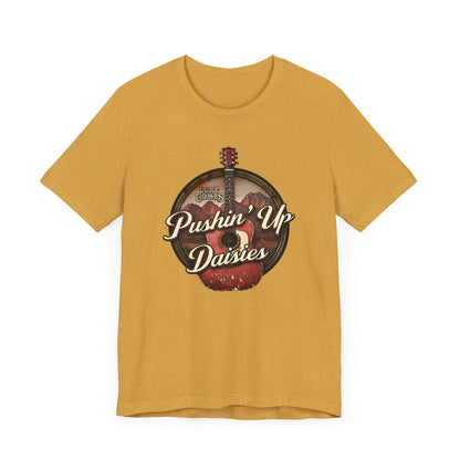 Pushin' Up Daisies Graphic T-Shirt, Gift for Musicians, Unisex Casual Wear, Music Lover's Apparel, Concerts