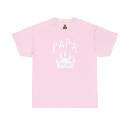 Papa Bear with Claw Print - Unisex Heavy Cotton Tee