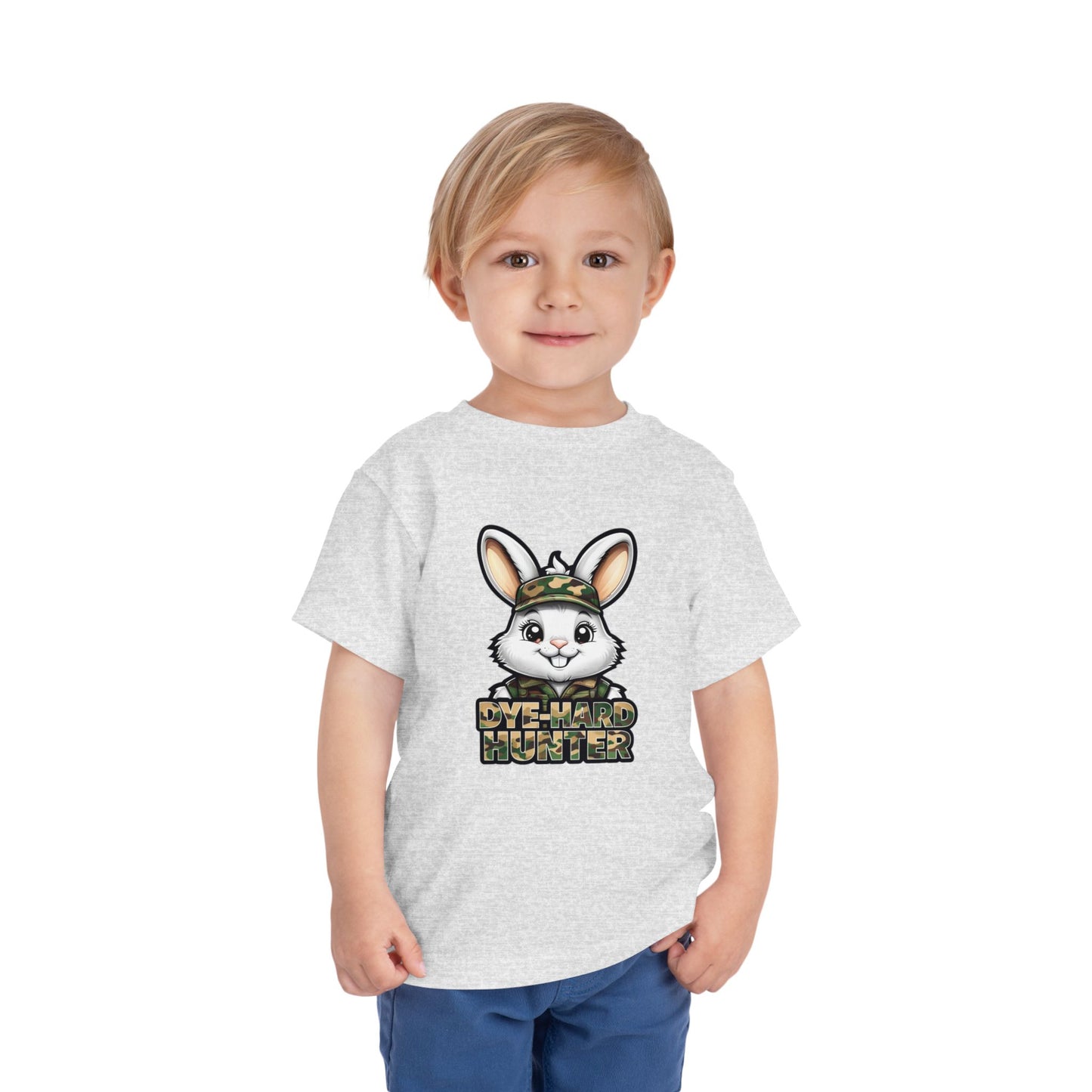 Dye-Hard Hunter Toddler Tee - Fun Camo Bunny Shirt for Kids