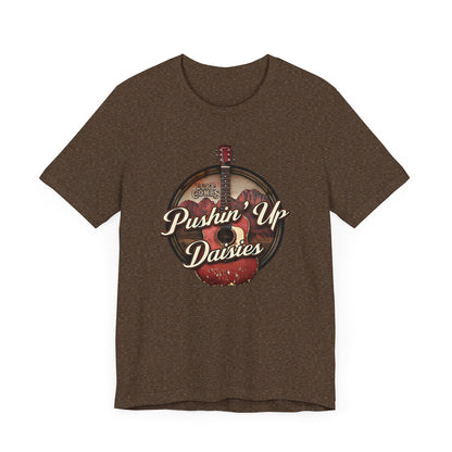 Pushin' Up Daisies Graphic T-Shirt, Gift for Musicians, Unisex Casual Wear, Music Lover's Apparel, Concerts