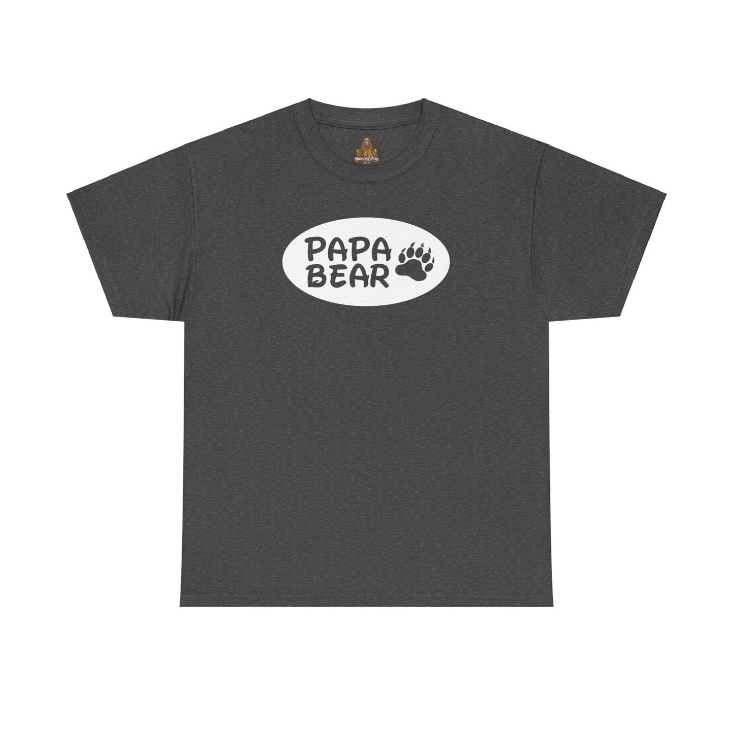 Papa Bear with Claw Print - Unisex Heavy Cotton Tee