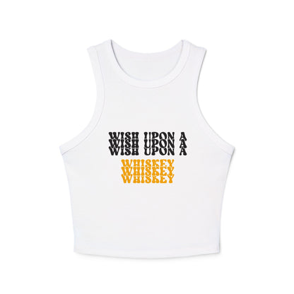 Whiskey Wish Upon A Wiskey Women's Racer Tank Top, Fun Summer Top, Birthday Gift, Party Wear, Concert Attire, Retro Style