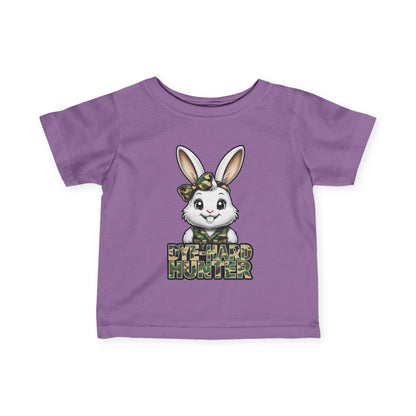 Dye-Hard Girl Hunter Infant Tee - Cute Bunny T-Shirt for Little Outdoorsy Kids