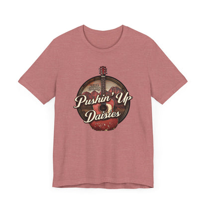 Pushin' Up Daisies Graphic T-Shirt, Gift for Musicians, Unisex Casual Wear, Music Lover's Apparel, Concerts