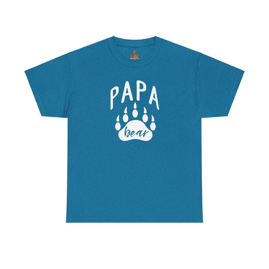 Papa Bear with Claw Print - Unisex Heavy Cotton Tee