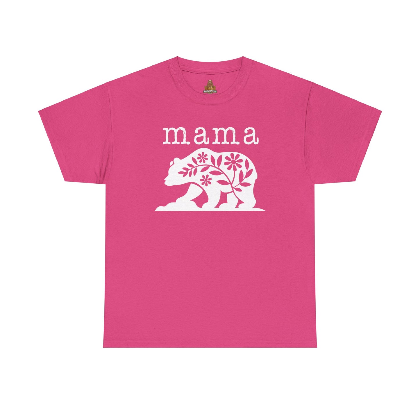 Floral Mama Bear Design - Unisex Heavy Cotton Tee