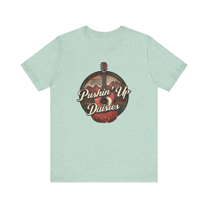 Pushin' Up Daisies Graphic T-Shirt, Gift for Musicians, Unisex Casual Wear, Music Lover's Apparel, Concerts