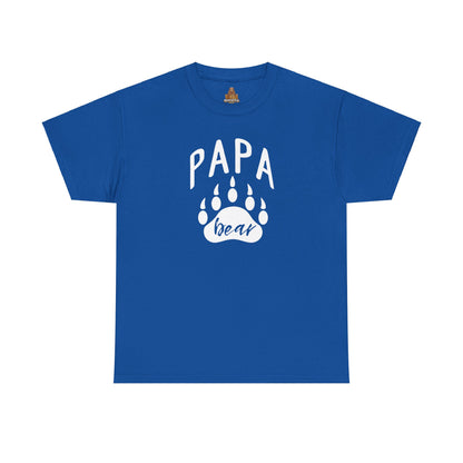 Papa Bear with Claw Print - Unisex Heavy Cotton Tee