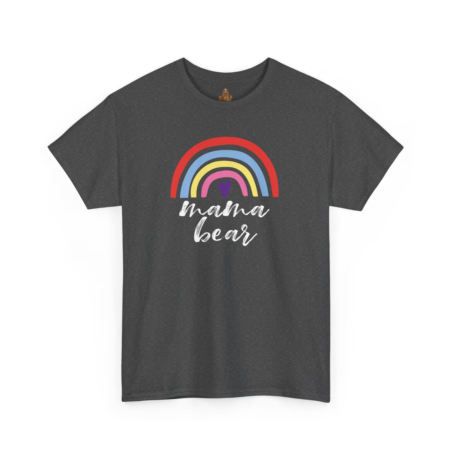 Mama Bear with Rainbow Unisex Tee, Rainbow Shirt for Mom, Family Graphic Tee, Gift for Mother, Mama Bear T-Shirt