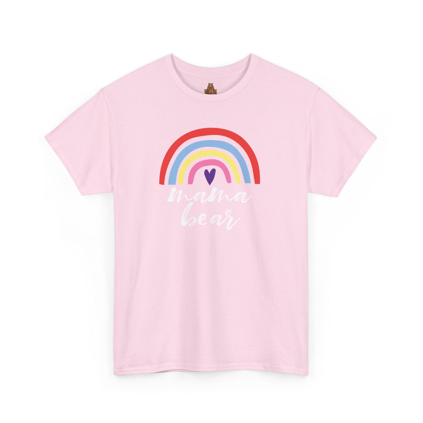 Mama Bear with Rainbow Unisex Tee, Rainbow Shirt for Mom, Family Graphic Tee, Gift for Mother, Mama Bear T-Shirt