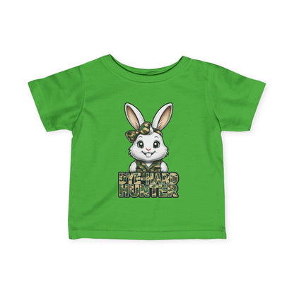 Dye-Hard Girl Hunter Infant Tee - Cute Bunny T-Shirt for Little Outdoorsy Kids