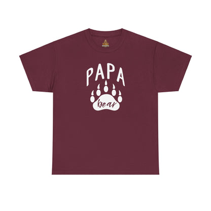 Papa Bear with Claw Print - Unisex Heavy Cotton Tee
