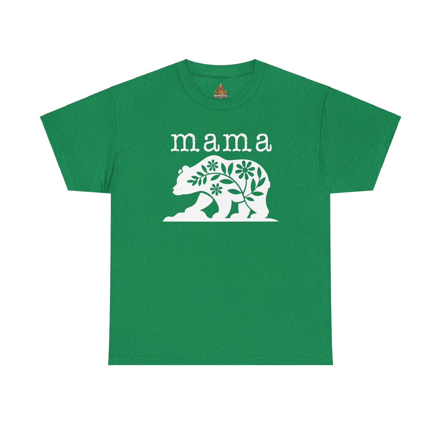 Floral Mama Bear Design - Unisex Heavy Cotton Tee