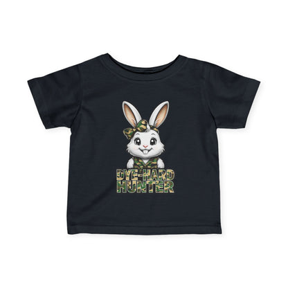 Dye-Hard Girl Hunter Infant Tee - Cute Bunny T-Shirt for Little Outdoorsy Kids