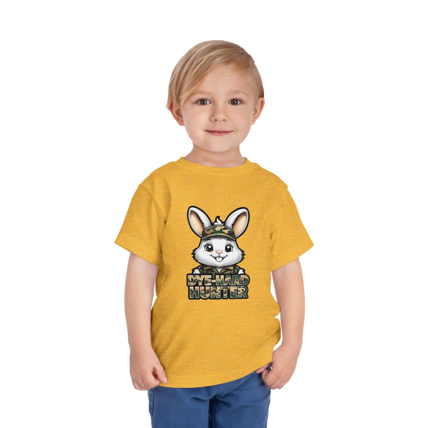 Dye-Hard Hunter Toddler Tee - Fun Camo Bunny Shirt for Kids