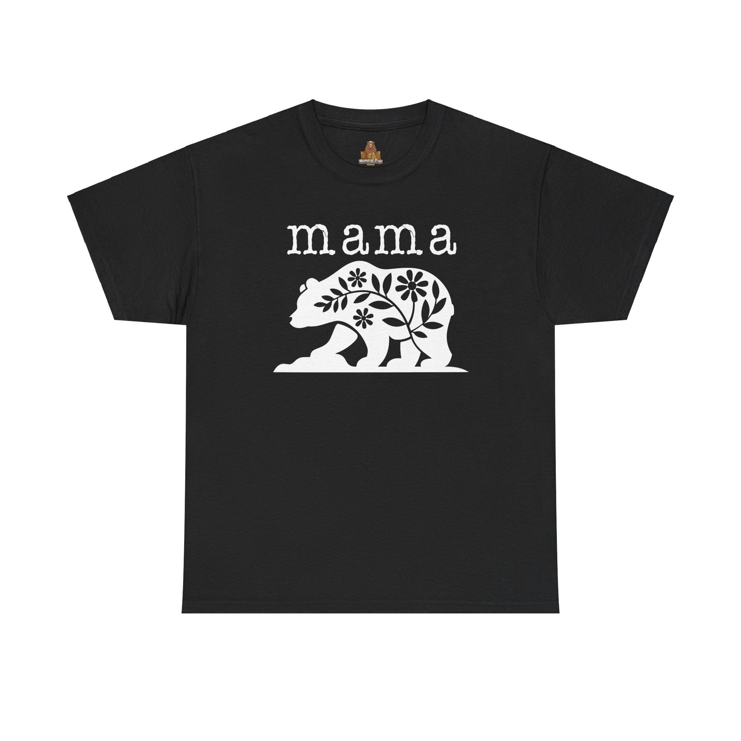 Floral Mama Bear Design - Unisex Heavy Cotton Tee