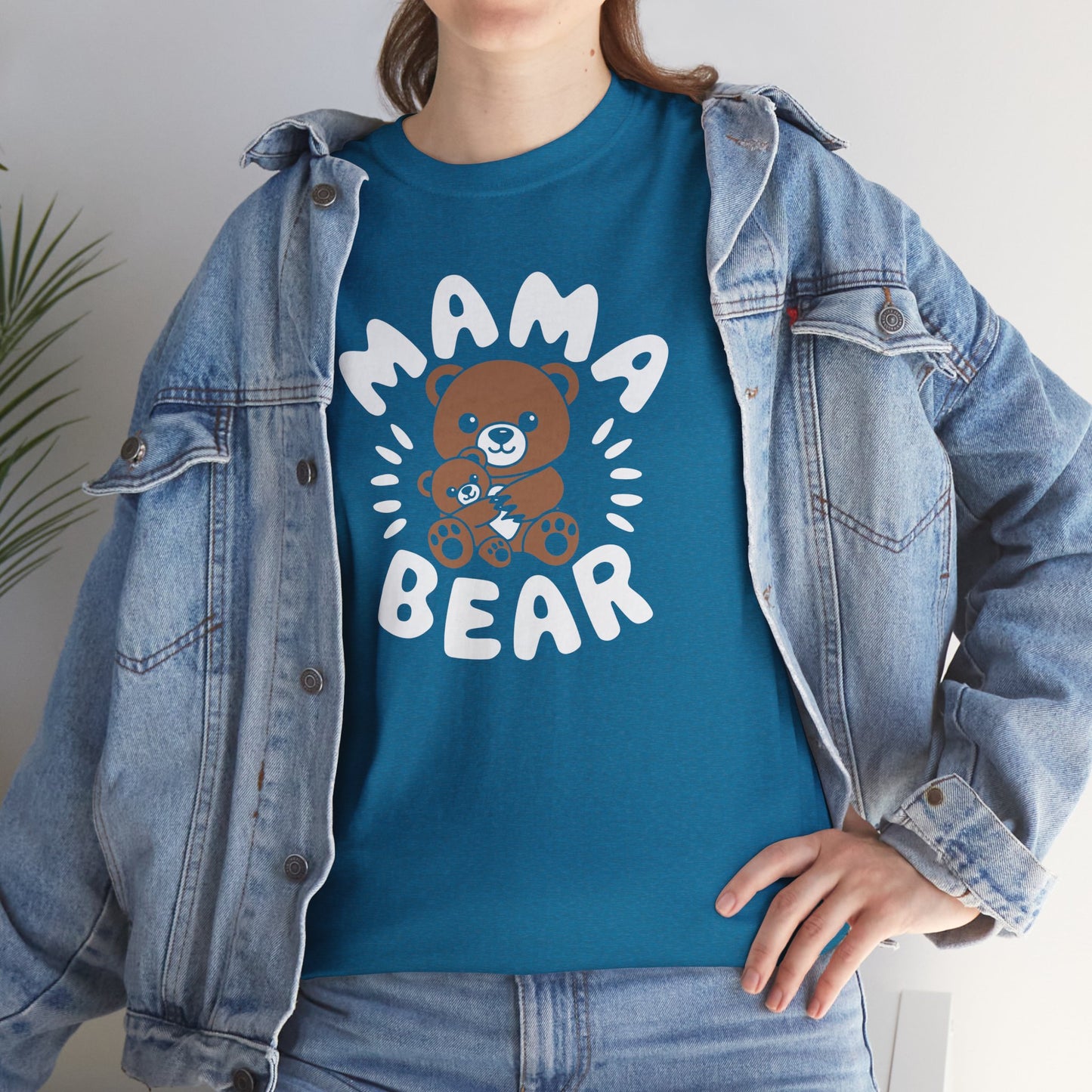 Mama Bear with a Cute Teddy Bear - T-Shirt, Mom Gift, Mother's Day Shirt, Family Apparel, Cute Tee