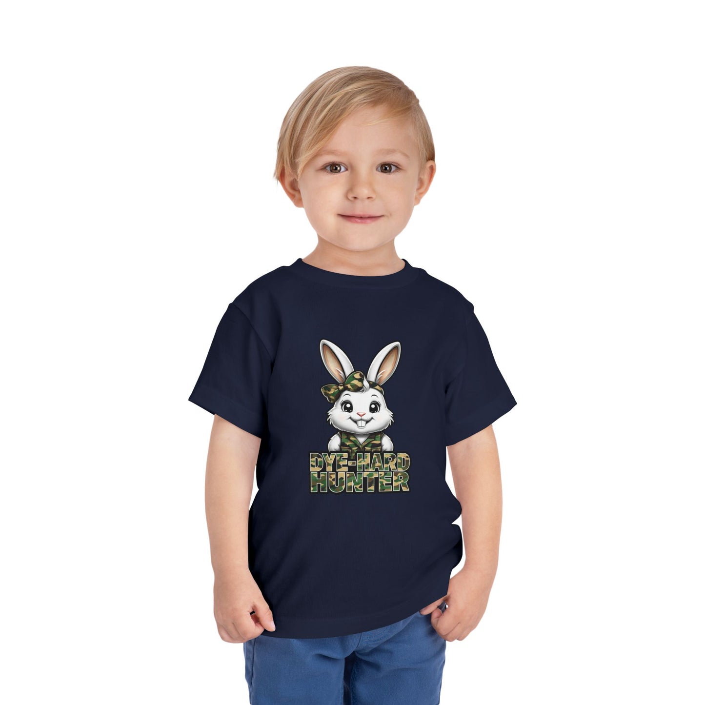 Toddler Camo Bunny Tee - 'Die-Hard Hunter' Short Sleeve Shirt