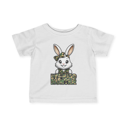 Dye-Hard Girl Hunter Infant Tee - Cute Bunny T-Shirt for Little Outdoorsy Kids