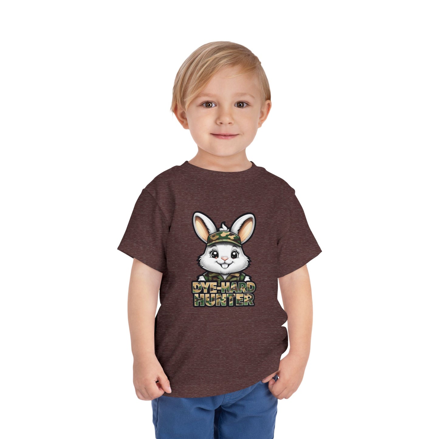 Dye-Hard Hunter Toddler Tee - Fun Camo Bunny Shirt for Kids