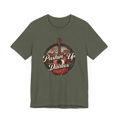 Pushin' Up Daisies Graphic T-Shirt, Gift for Musicians, Unisex Casual Wear, Music Lover's Apparel, Concerts