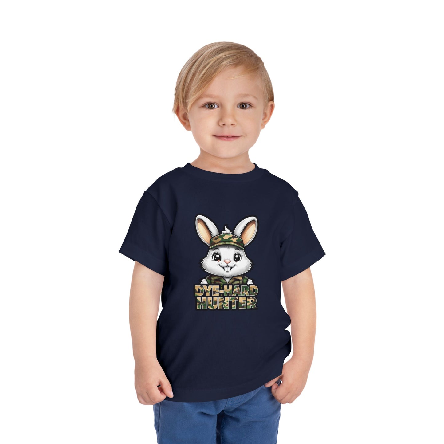 Dye-Hard Hunter Toddler Tee - Fun Camo Bunny Shirt for Kids
