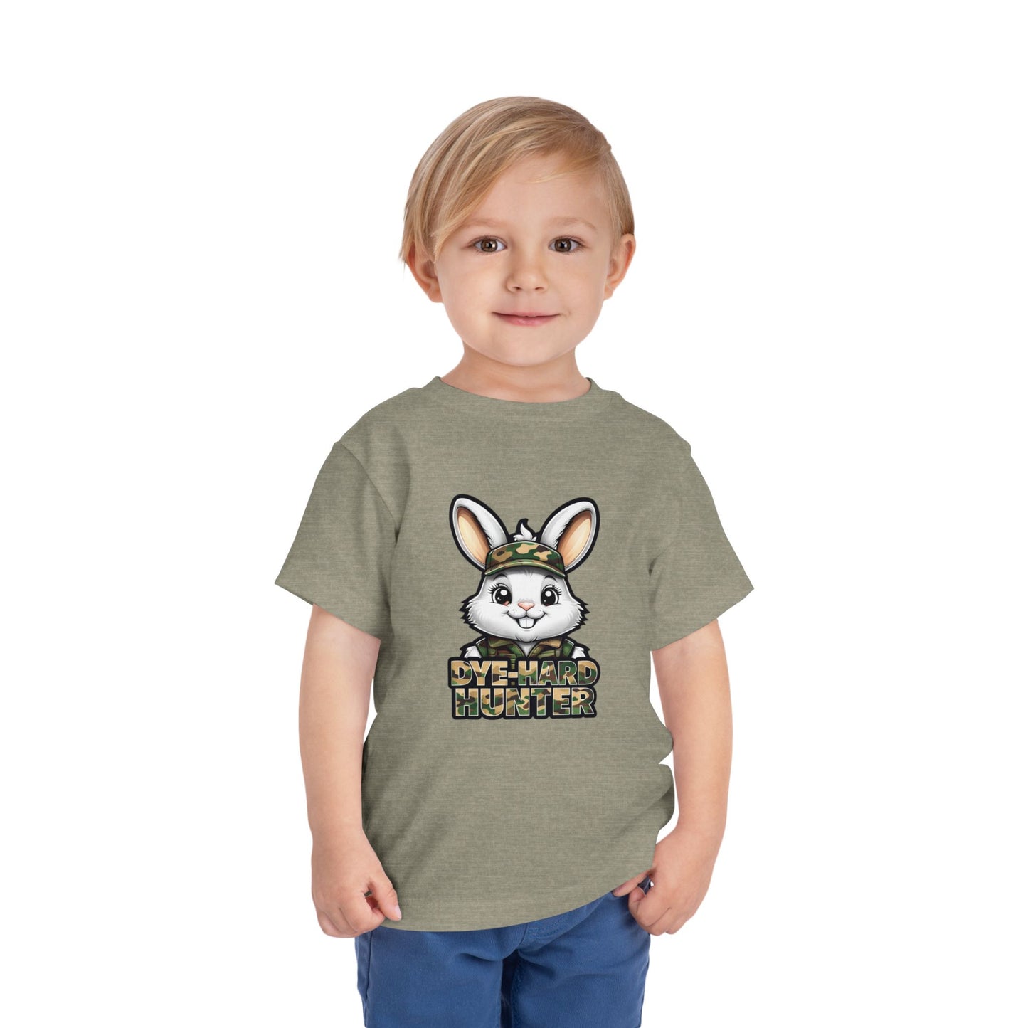 Dye-Hard Hunter Toddler Tee - Fun Camo Bunny Shirt for Kids