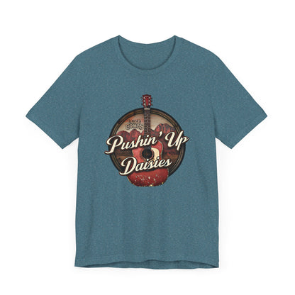 Pushin' Up Daisies Graphic T-Shirt, Gift for Musicians, Unisex Casual Wear, Music Lover's Apparel, Concerts