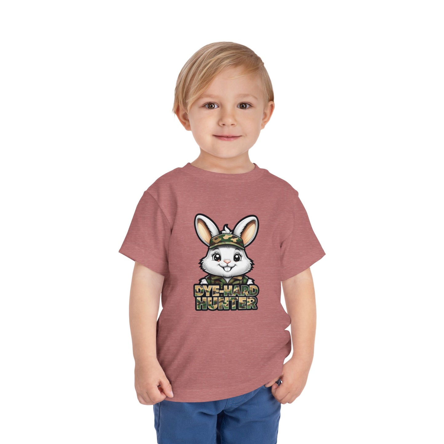 Dye-Hard Hunter Toddler Tee - Fun Camo Bunny Shirt for Kids