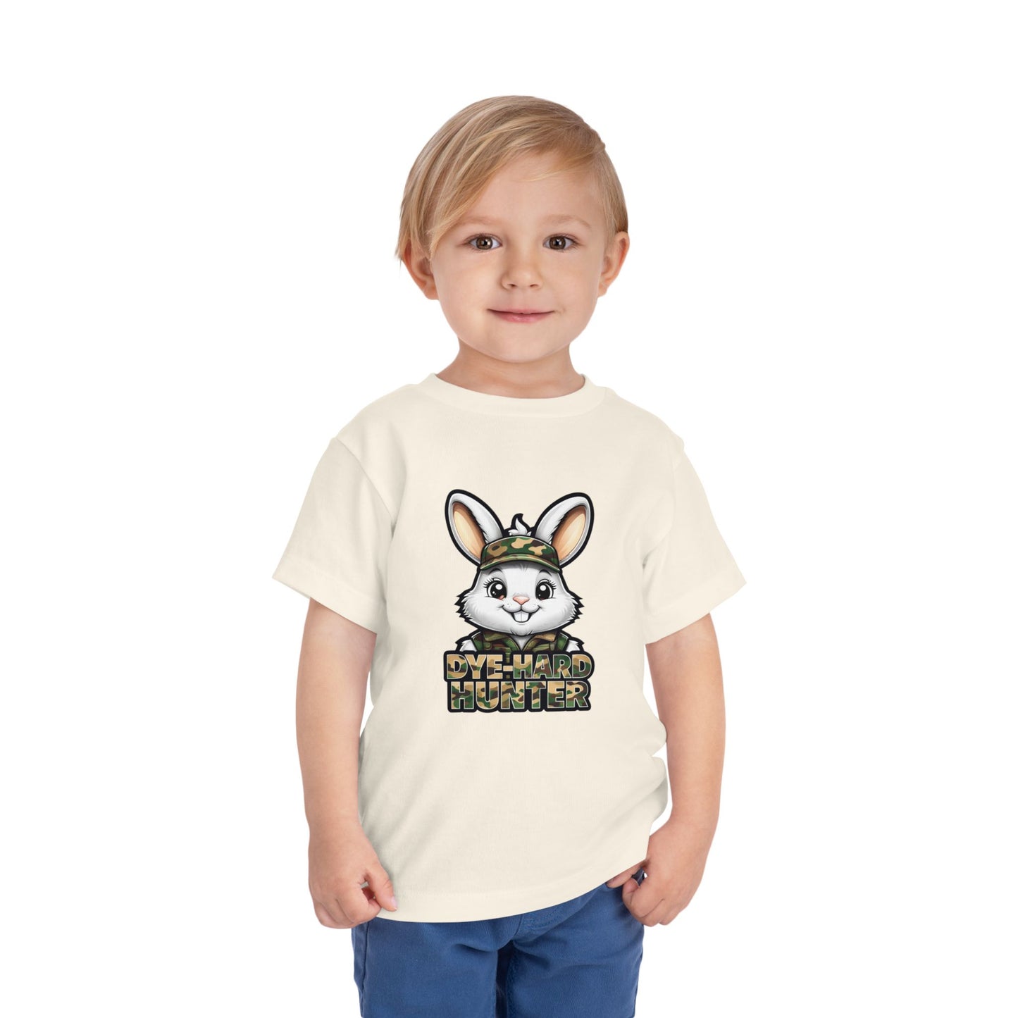 Dye-Hard Hunter Toddler Tee - Fun Camo Bunny Shirt for Kids