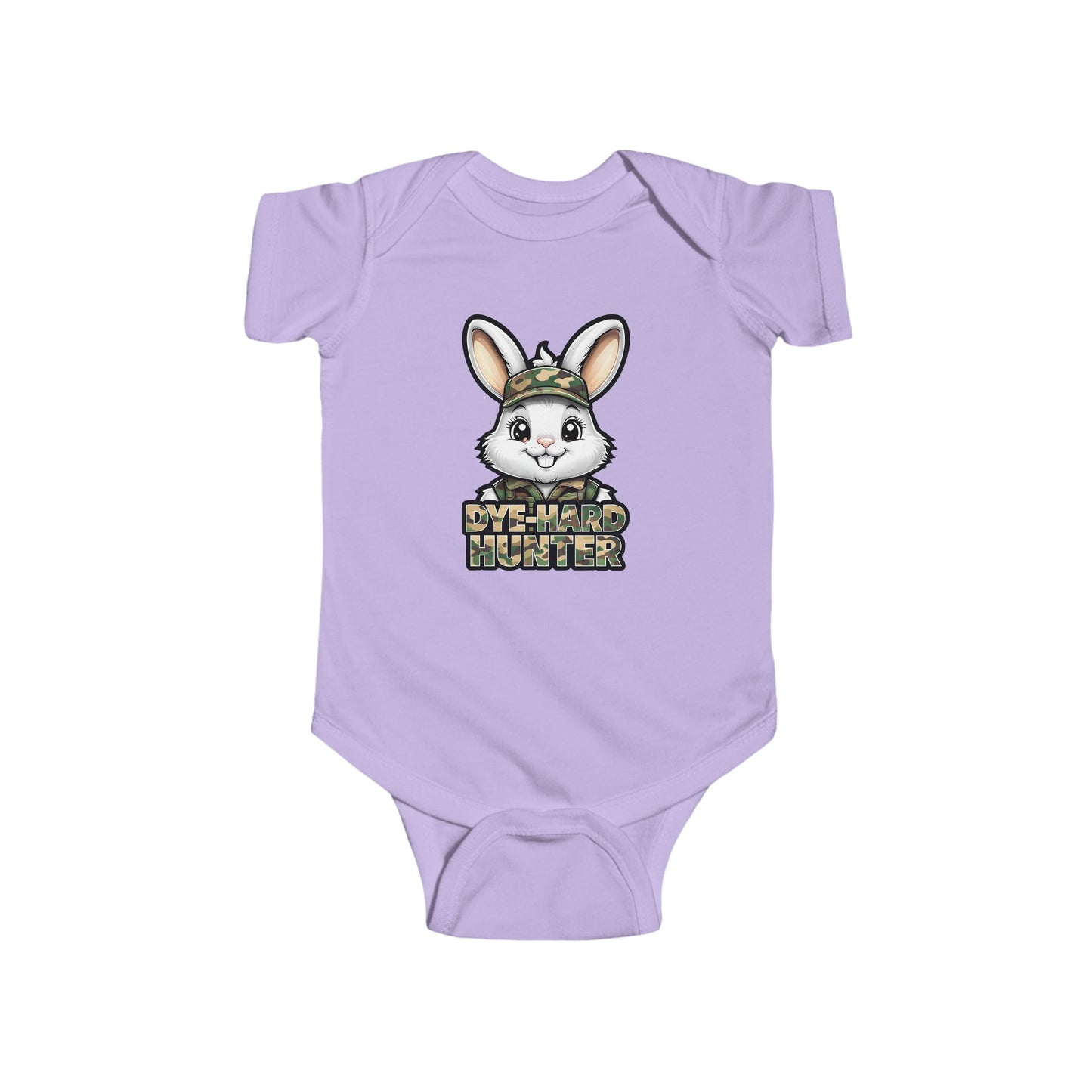 Dye Hard Hunter - Cute Baby Bodysuit - "Die Hard Hunter" Bunny Design