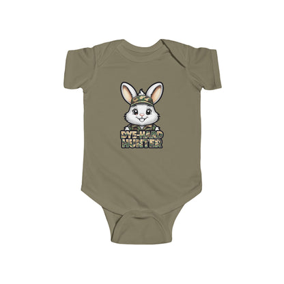 Dye Hard Hunter - Cute Baby Bodysuit - "Die Hard Hunter" Bunny Design