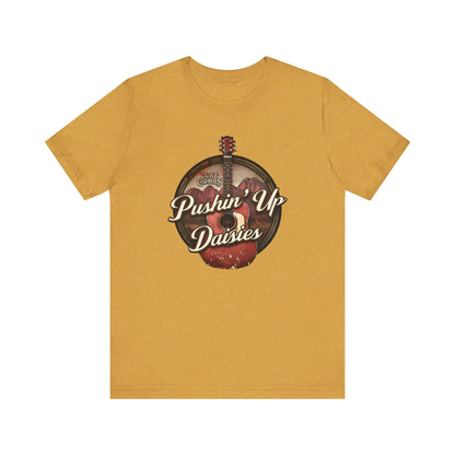 Pushin' Up Daisies Graphic T-Shirt, Gift for Musicians, Unisex Casual Wear, Music Lover's Apparel, Concerts