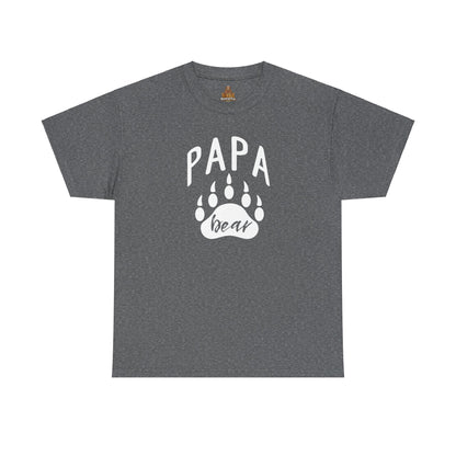 Papa Bear with Claw Print - Unisex Heavy Cotton Tee