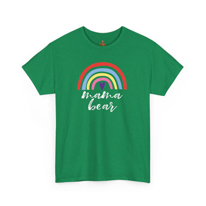 Mama Bear with Rainbow Unisex Tee, Rainbow Shirt for Mom, Family Graphic Tee, Gift for Mother, Mama Bear T-Shirt