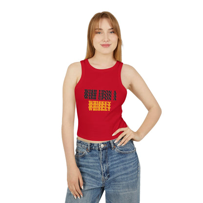 Whiskey Wish Upon A Wiskey Women's Racer Tank Top, Fun Summer Top, Birthday Gift, Party Wear, Concert Attire, Retro Style