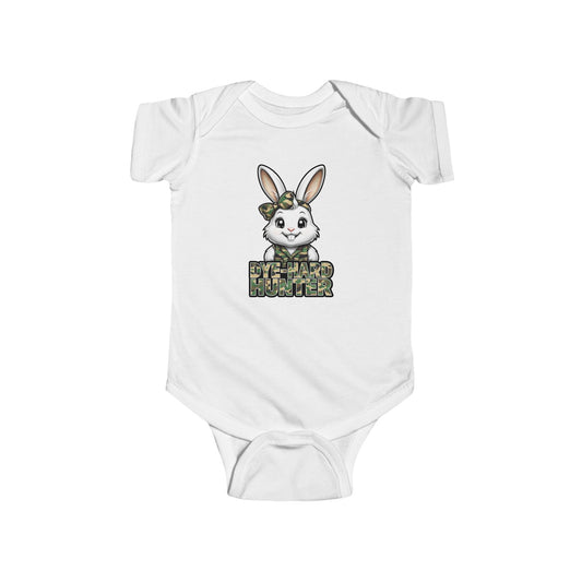 Girl Dye Hard Hunter - Camo Bunny Infant Bodysuit - Perfect for Easter and Baby Showers