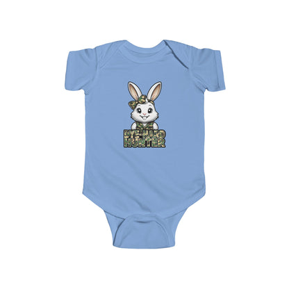 Girl Dye Hard Hunter - Camo Bunny Infant Bodysuit - Perfect for Easter and Baby Showers