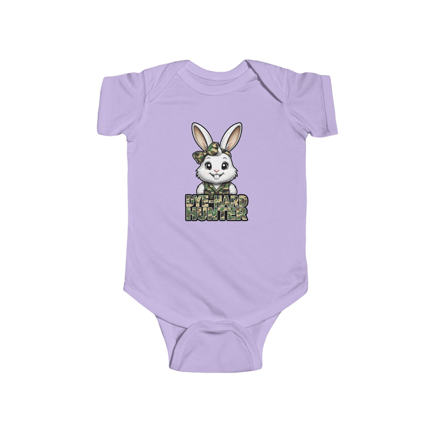 Girl Dye Hard Hunter - Camo Bunny Infant Bodysuit - Perfect for Easter and Baby Showers